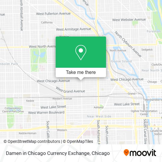 Mapa de Damen in Chicago Currency Exchange