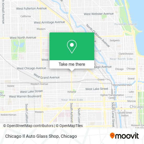 Mapa de Chicago Il Auto Glass Shop