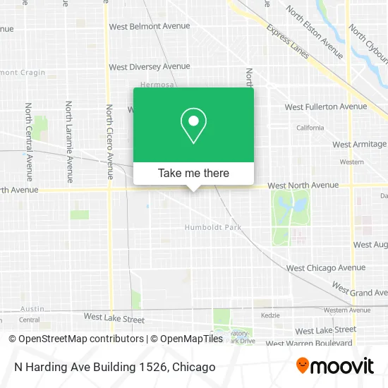 N Harding Ave Building 1526 map