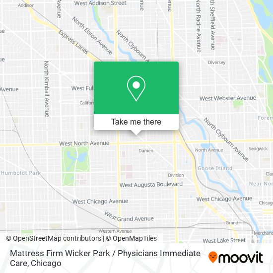 Mattress Firm Wicker Park / Physicians Immediate Care map