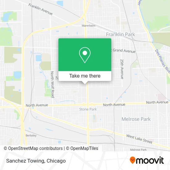 Sanchez Towing map