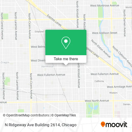 Mapa de N Ridgeway Ave Building 2614