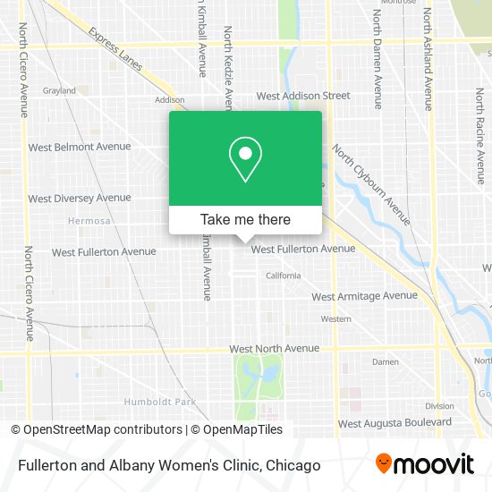 Fullerton and Albany Women's Clinic map