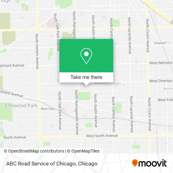 ABC Road Service of Chicago map