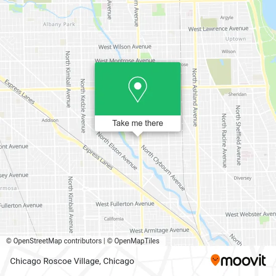 Chicago Roscoe Village map