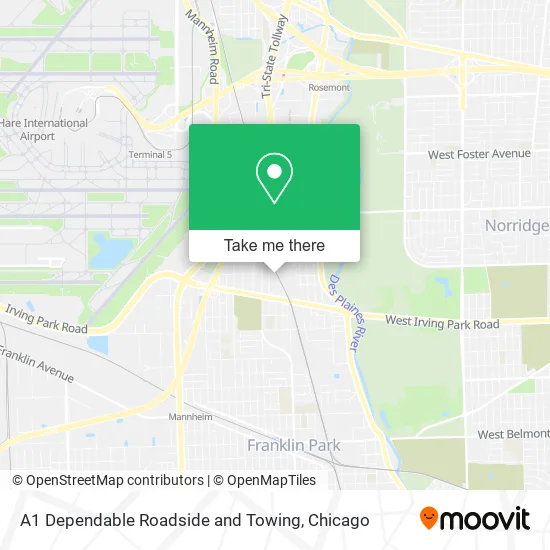 A1 Dependable Roadside and Towing map
