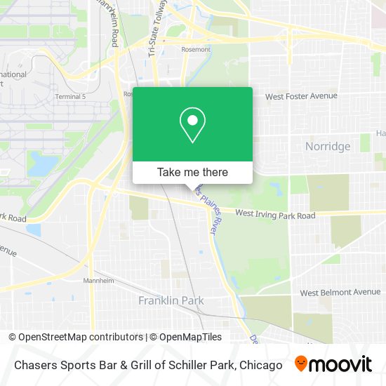 Chasers Sports Bar & Grill of Schiller Park map