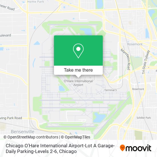 Mapa de Chicago O'Hare International Airport-Lot A Garage-Daily Parking-Levels 2-6