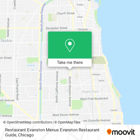 Restaurant Evanston Menus Evanston Restaurant Guide map