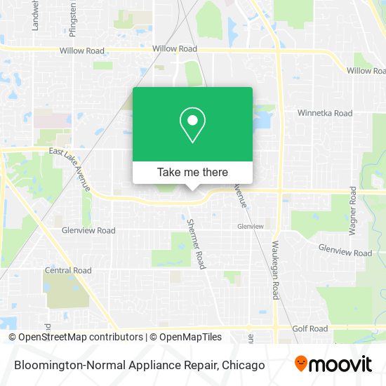 Bloomington-Normal Appliance Repair map