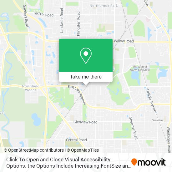 Click To Open and Close Visual Accessibility Options. the Options Include Increasing FontSize and C map