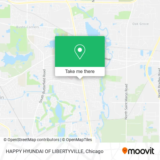 HAPPY HYUNDAI OF LIBERTYVILLE map