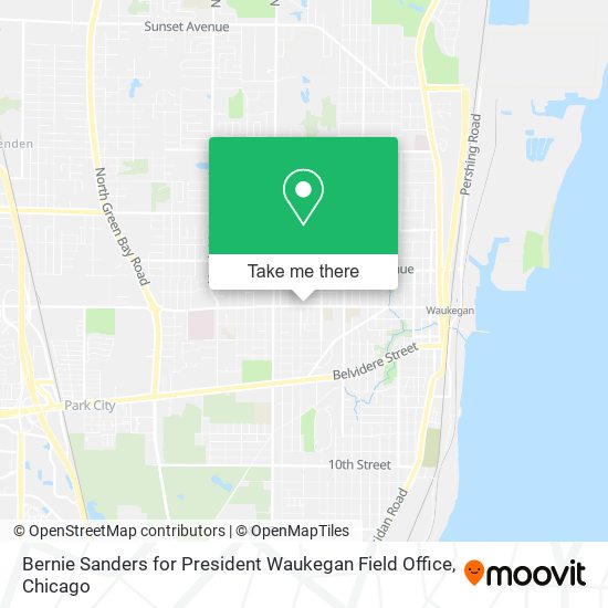 Mapa de Bernie Sanders for President Waukegan Field Office