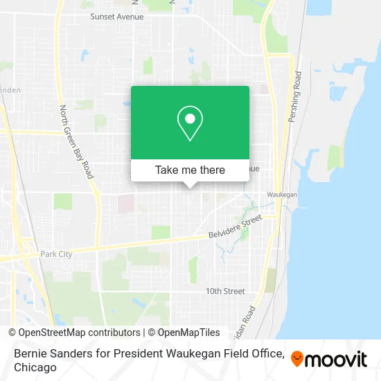 Bernie Sanders for President Waukegan Field Office map