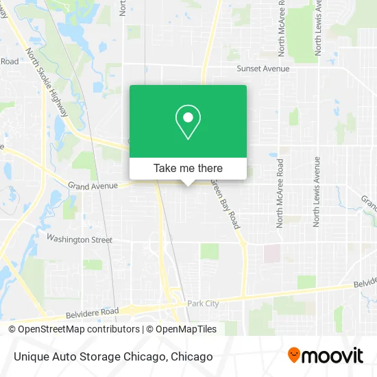 Unique Auto Storage Chicago map