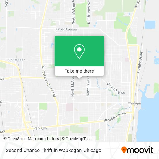 Second Chance Thrift in Waukegan map