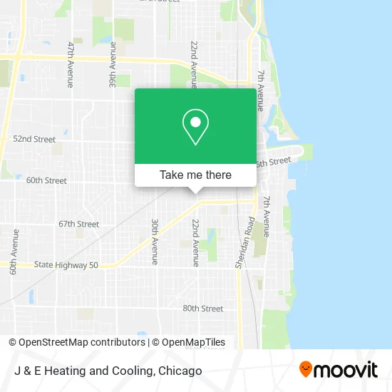 J & E Heating and Cooling map