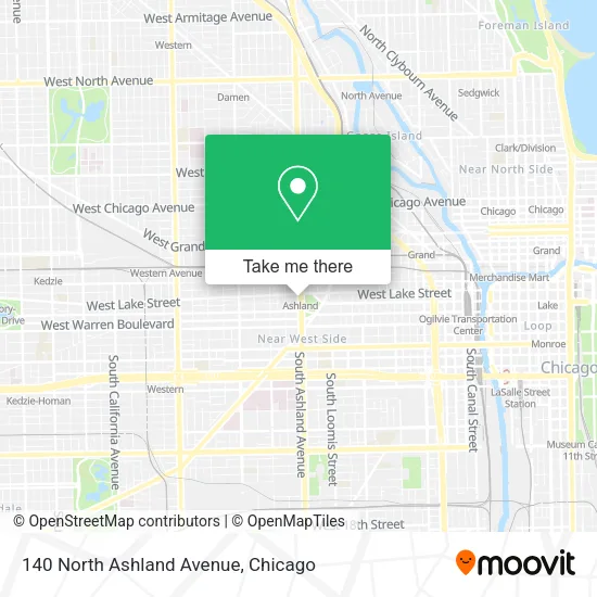 140 North Ashland Avenue map
