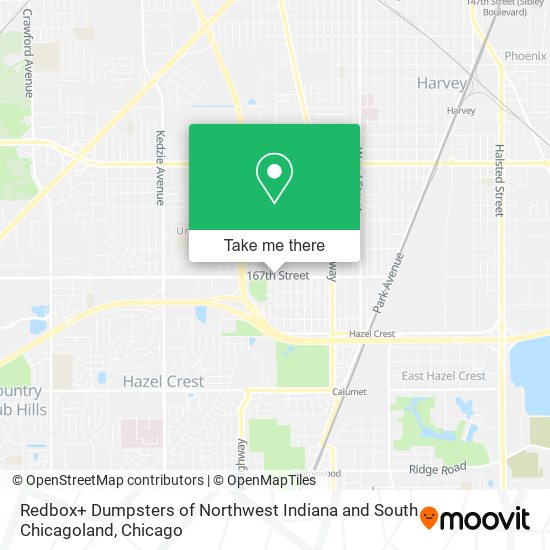 Redbox+ Dumpsters of Northwest Indiana and South Chicagoland map