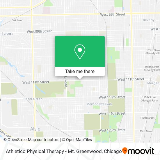 Athletico Physical Therapy - Mt. Greenwood map