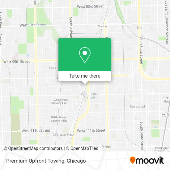 Premium Upfront Towing map