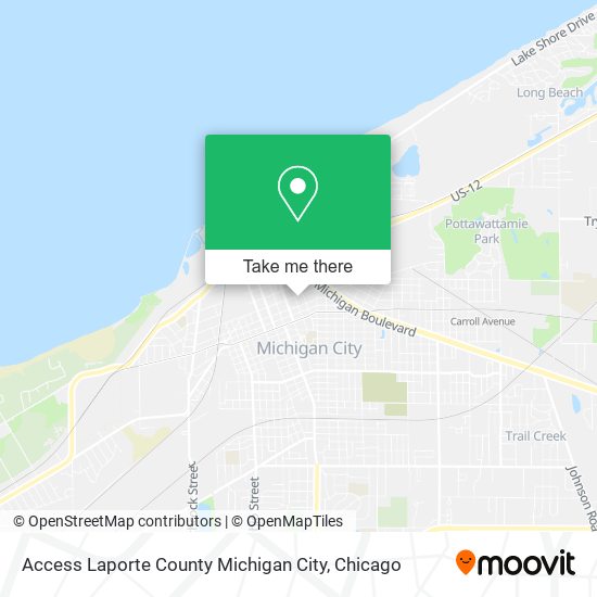 Access Laporte County Michigan City map