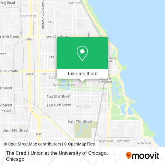 The Credit Union at the University of Chicago map