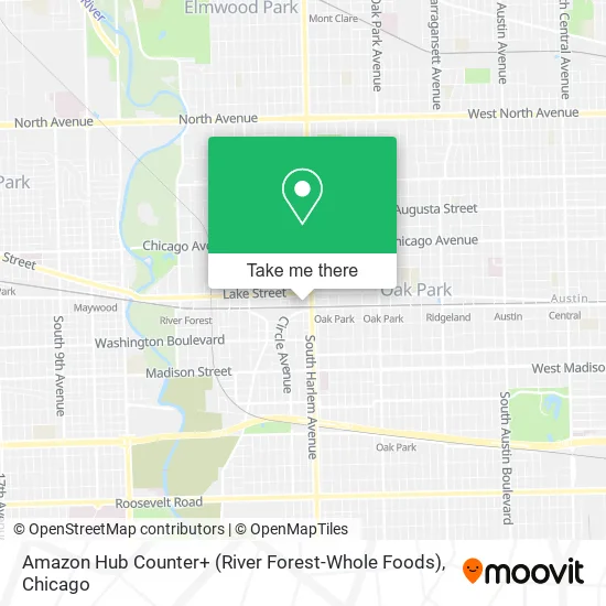 Amazon Hub Counter+ (River Forest-Whole Foods) map