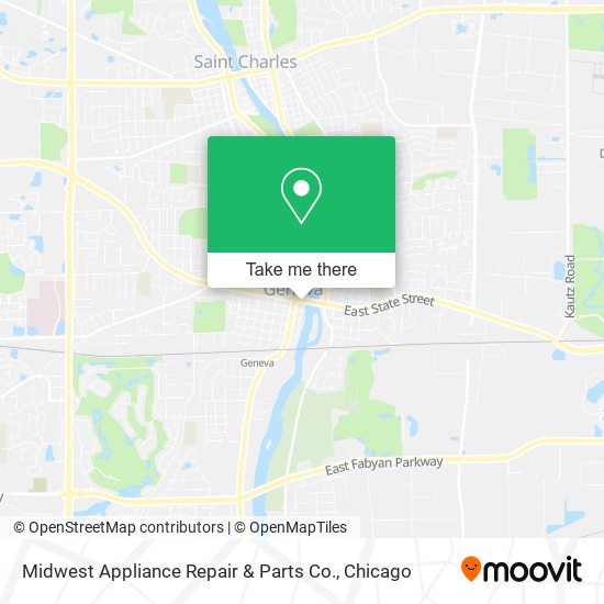 Mapa de Midwest Appliance Repair & Parts Co.