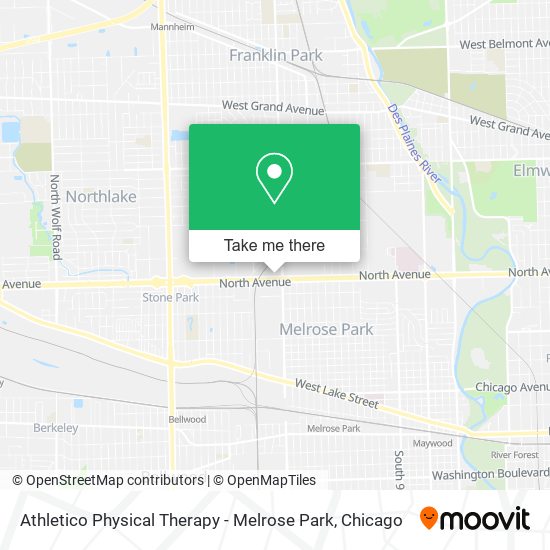 Mapa de Athletico Physical Therapy - Melrose Park