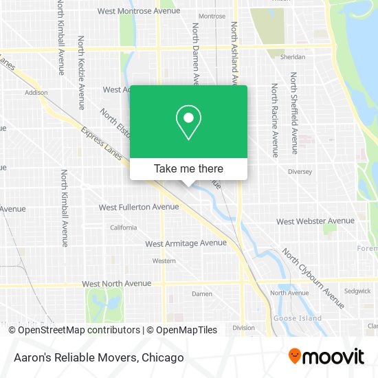 Aaron's Reliable Movers map