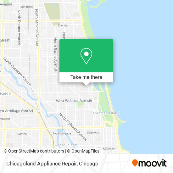 Chicagoland Appliance Repair map