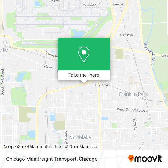 Chicago Mainfreight Transport map