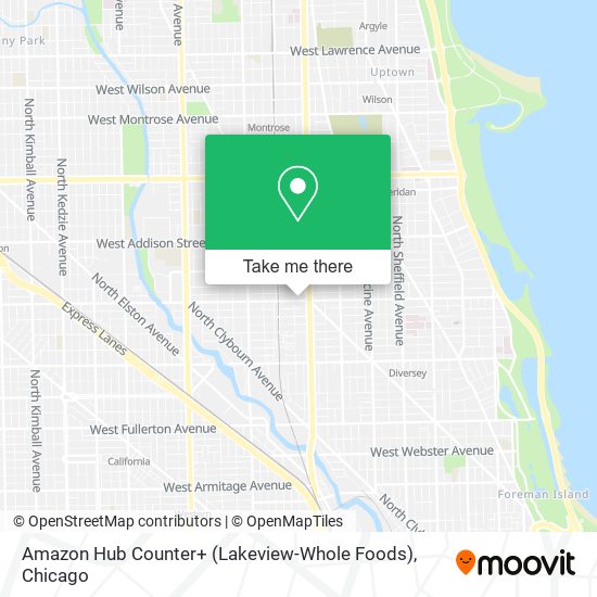 Mapa de Amazon Hub Counter+ (Lakeview-Whole Foods)