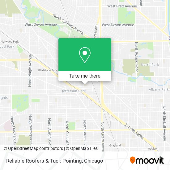 Reliable Roofers & Tuck Pointing map