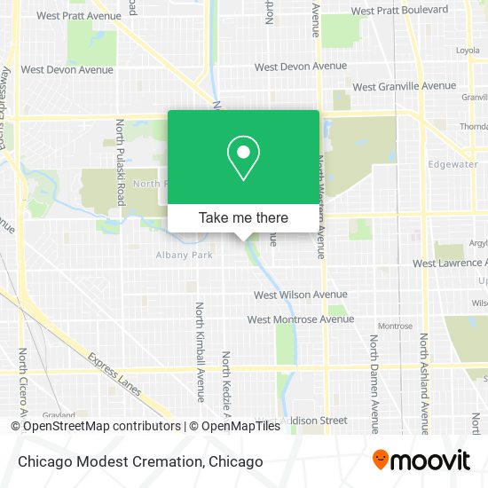 Chicago Modest Cremation map