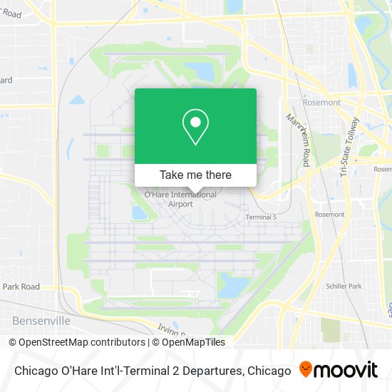 Chicago O'Hare Int'l-Terminal 2 Departures map
