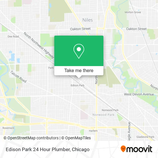 Edison Park 24 Hour Plumber map