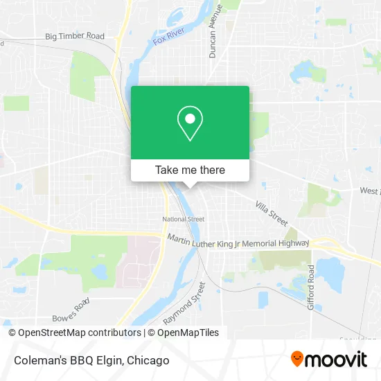 Coleman's BBQ Elgin map