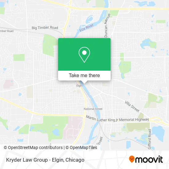 Kryder Law Group - Elgin map