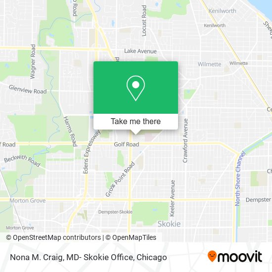 Mapa de Nona M. Craig, MD- Skokie Office
