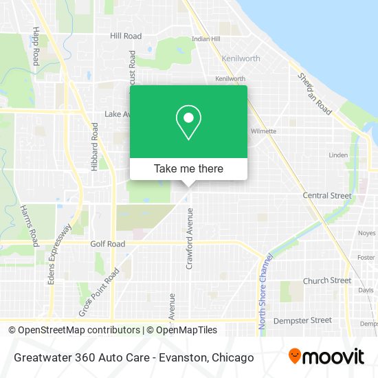 Mapa de Greatwater 360 Auto Care - Evanston