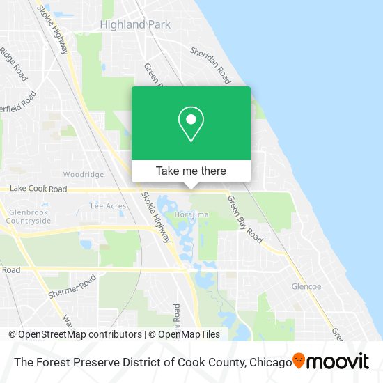 The Forest Preserve District of Cook County map