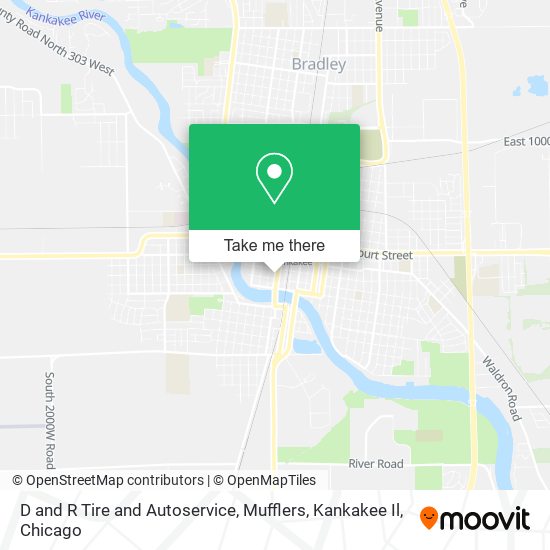Mapa de D and R Tire and Autoservice, Mufflers, Kankakee Il