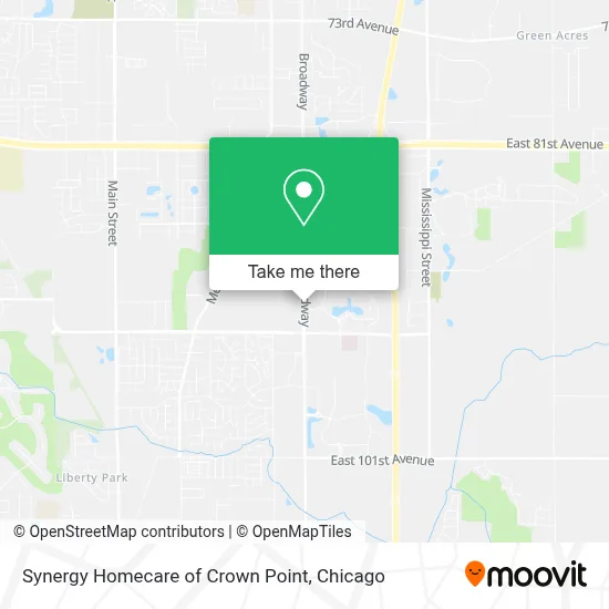 Synergy Homecare of Crown Point map
