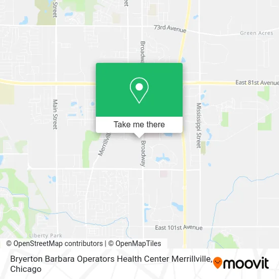 Bryerton Barbara Operators Health Center Merrillville map