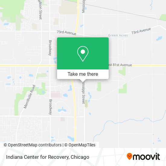 Indiana Center for Recovery map