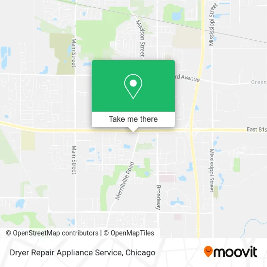 Dryer Repair Appliance Service map