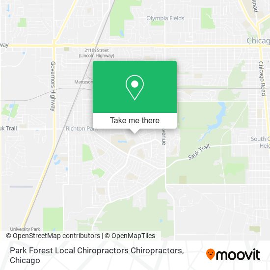 Park Forest Local Chiropractors Chiropractors map