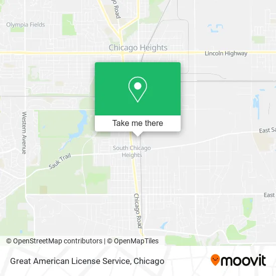 Great American License Service map